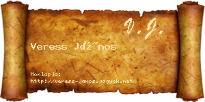 Veress János névjegykártya